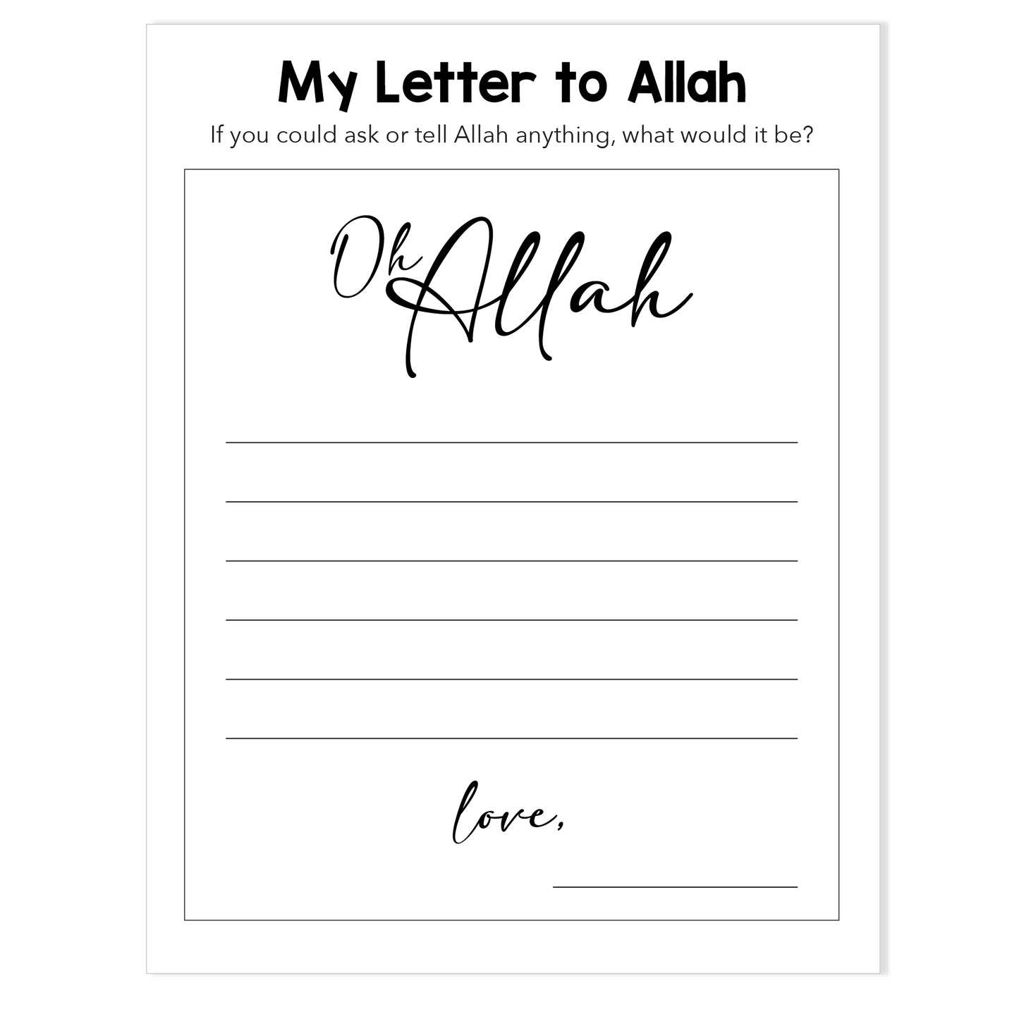 Letter to Allah