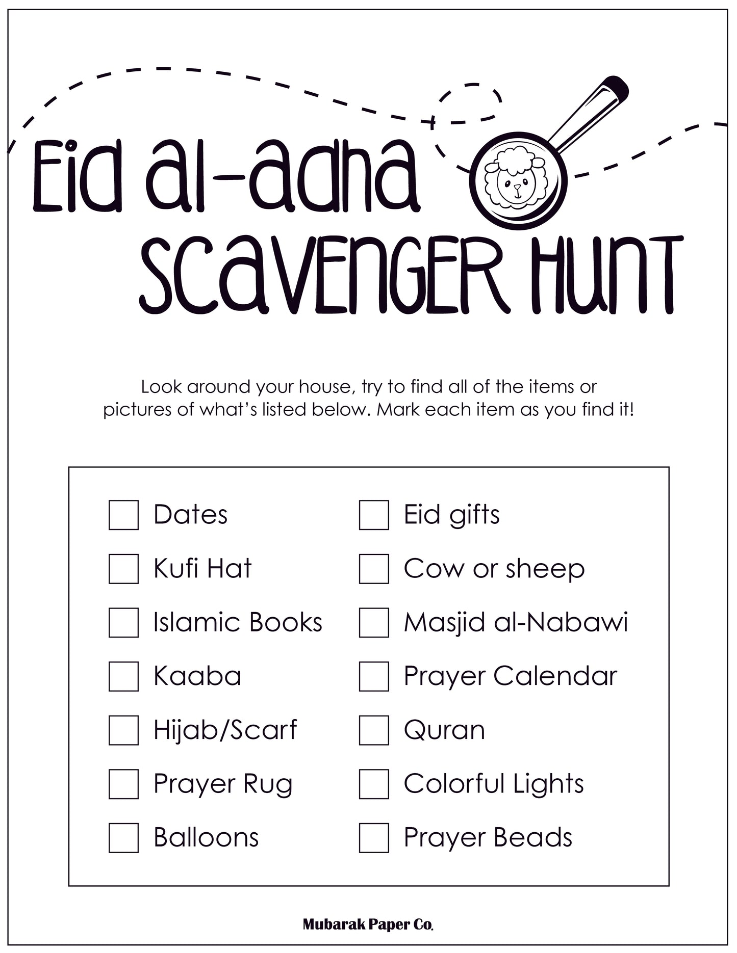 Eid al-Adha Scavenger Hunt