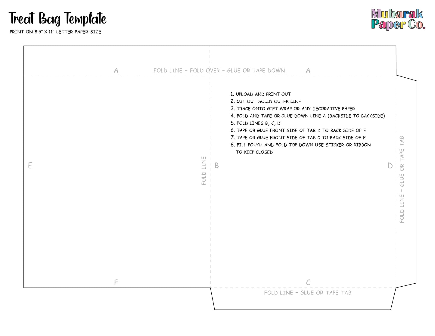 DIY Treat Bags Template