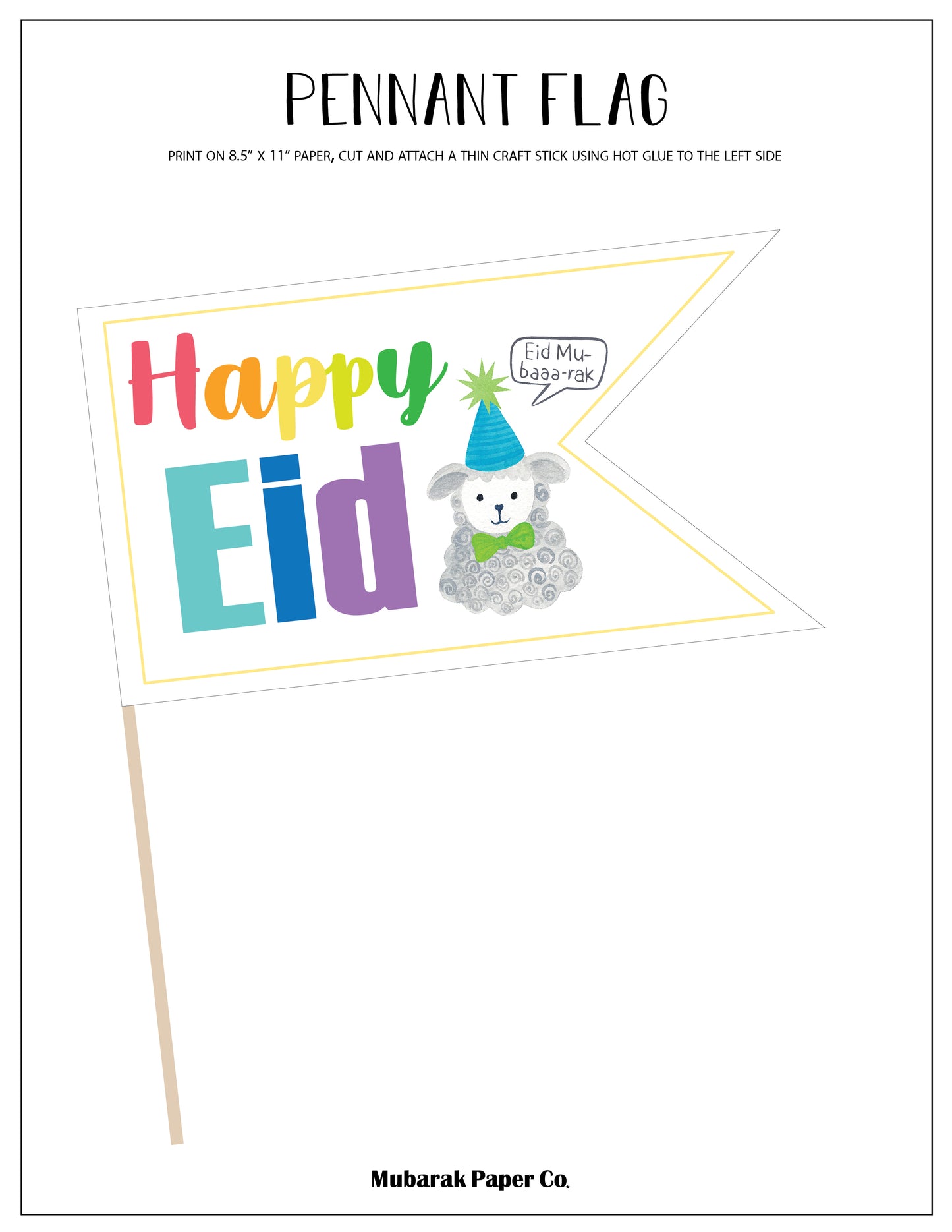 Eid al-Adha Pennant Flag
