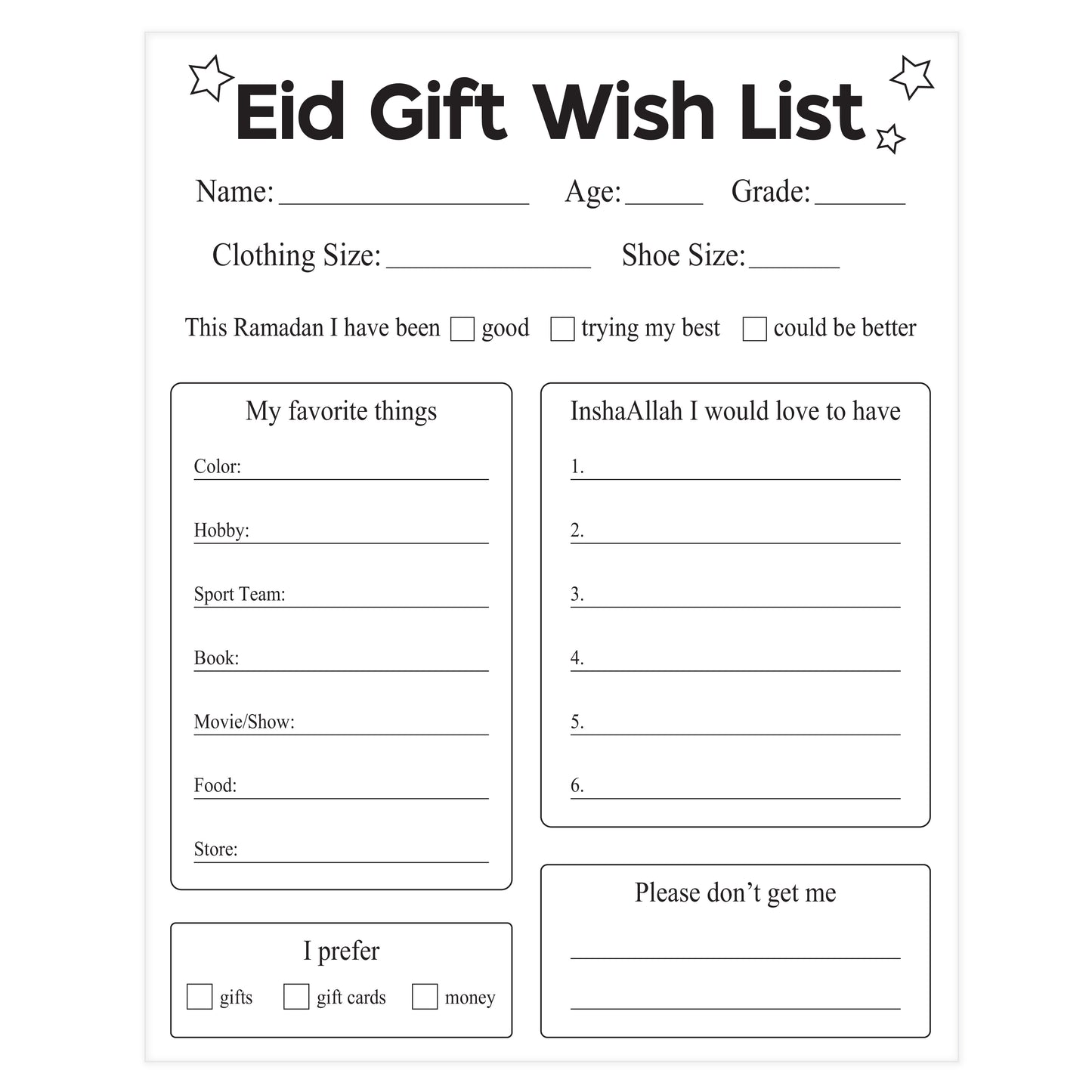 New Eid Gift Wishlist - Design C