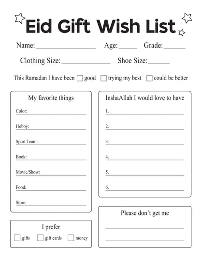 New Eid Gift Wishlist - Design C