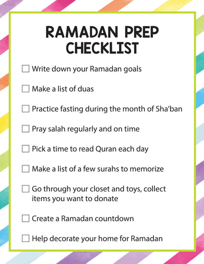 Kids Ramadan Checklist